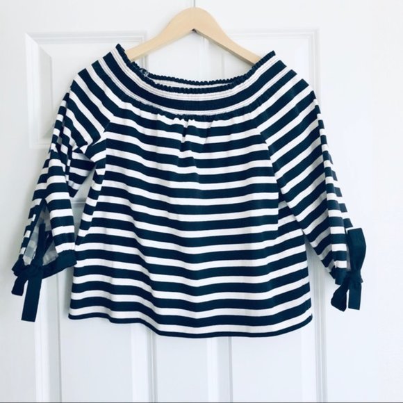 EUC J. Crew Striped Off-the-Shoulder Top - Picture 6 of 8
